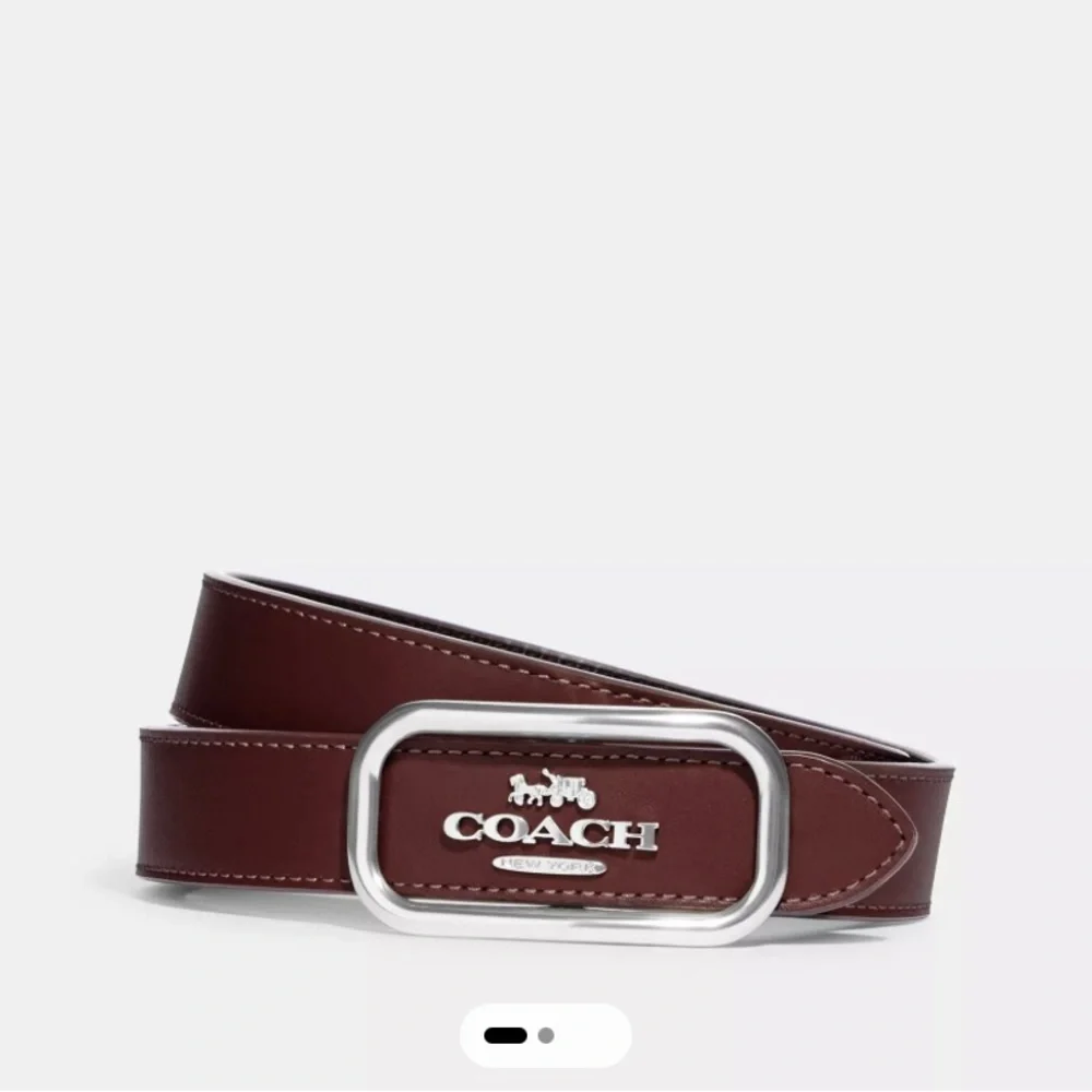 NWT Coach Morgan Rectangle Buckle Belt, 25 Mm sz Size Small Oxblood - Picture 2 of 4